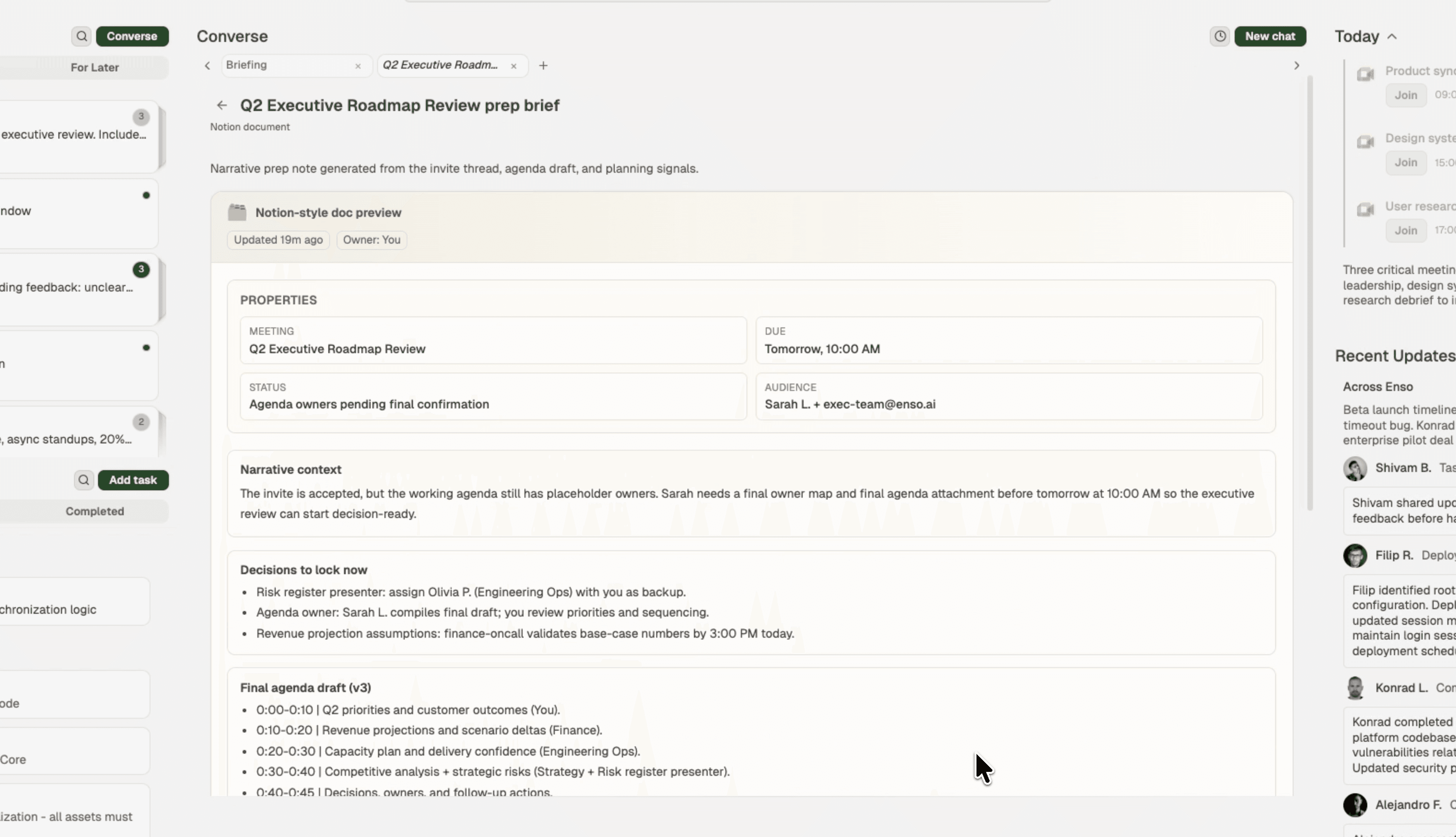 Adaptive interface preview